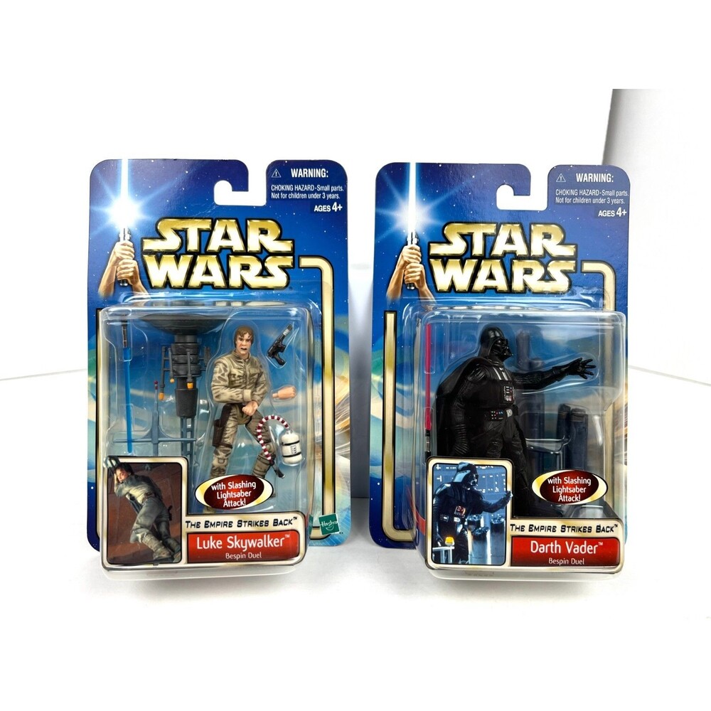 2002 Star Wars Luke Skywalker & Darth Vader Bespin Duel ESB Action Figure Lot